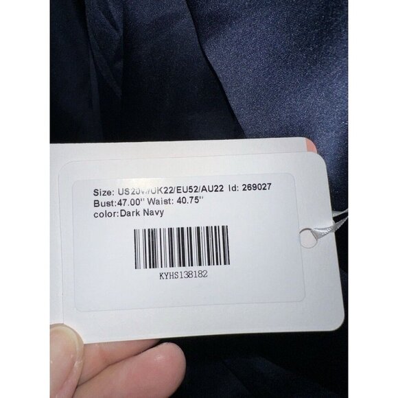 JJs House Dress Size 20 Satin A-line HiLow 3/4 Sleeve. Belt, Pockets, Faux Wrap - Picture 8 of 8